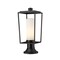 Z-Lite Sheridan 1 Light Outdoor Pier Mounted Fixture, Black & White Opal 595PHMR-553PM-BK - alternate 1